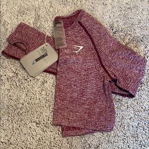 Gymshark Crop Maroon Marl Top!!